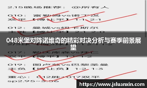 048米堡对阵诺维奇的精彩对决分析与赛季前景展望